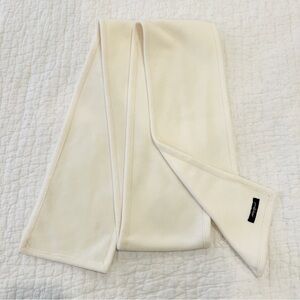 Eddie Bauer Scarf Ivory Cream Fleece Unisex Logo Outdoor Hiking Casual Soft Warm